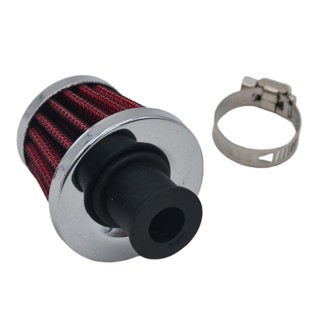 Red 12mm Cold Air Intake Filter  Crankcase Car Breather Valve Cover