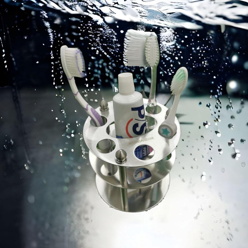 Kệ để bàn chải kem đánh răng 100% Inox 304, giá để bàn chải chất liệu chống ăn mòn chóng rỉ sét