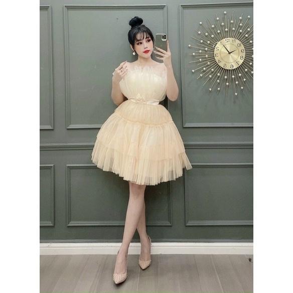 Đầm váy nữ xoè phồng cúp ngực có 6 màu