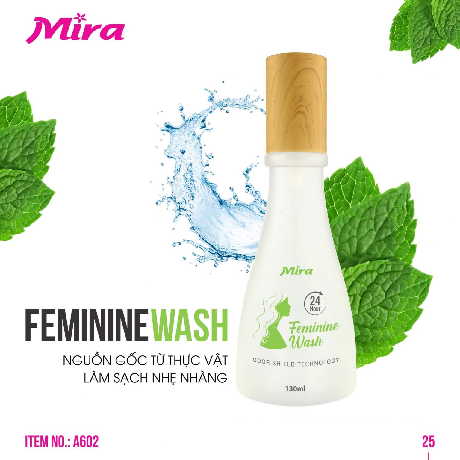 Dung dịch vệ sinh phụ nữ Mira Feminine Wash 130ml A602