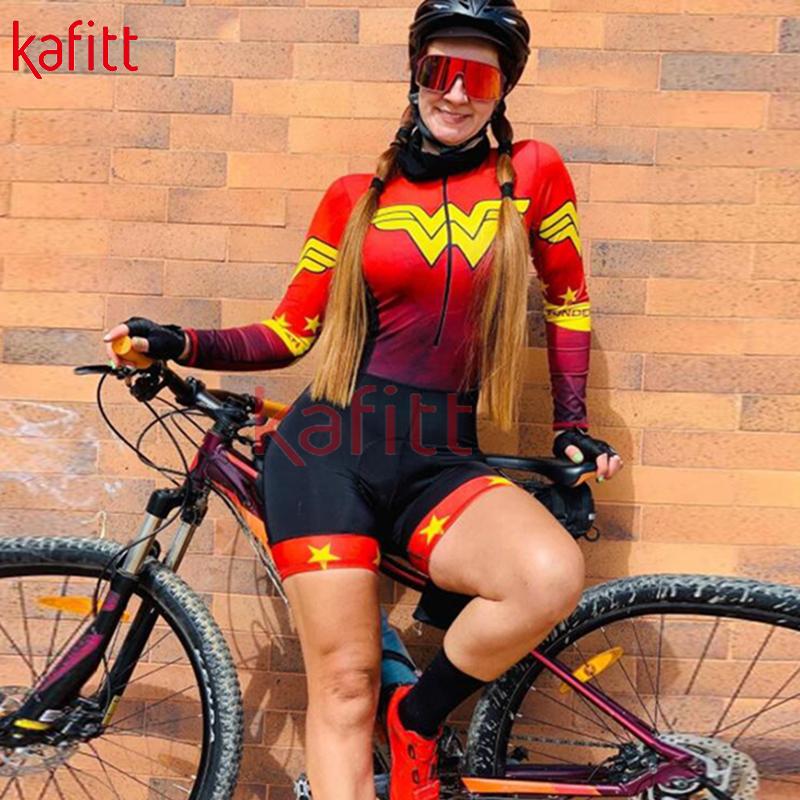 Kafitt Chuyên Nghiệp Dài Tay Nữ Đi Xe Đạp Jersey Phù Hợp Với Giày Bảo Hộ Lao Động Macaquinho Ciclismo Feminino Jumpsuit Đồng Nhất Color: kafitt20-64-9 Size: XXS
