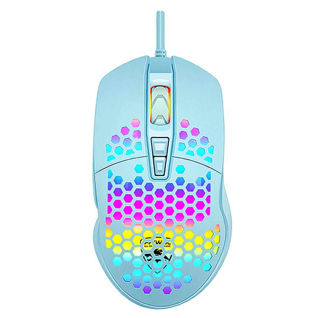 Lightweight Gaming Mouse Wired Honeycomb Hollow RGB Streamer 1600 DPI Programming Optical Sensor for PS4 Gamer
