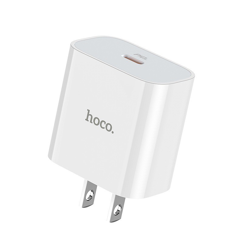 Bộ sạc nhanh PD20W Hoco chuôi dẹp kết nối dây Type-C to Lightning cho iPhone/iPad - Hàng chính hãng