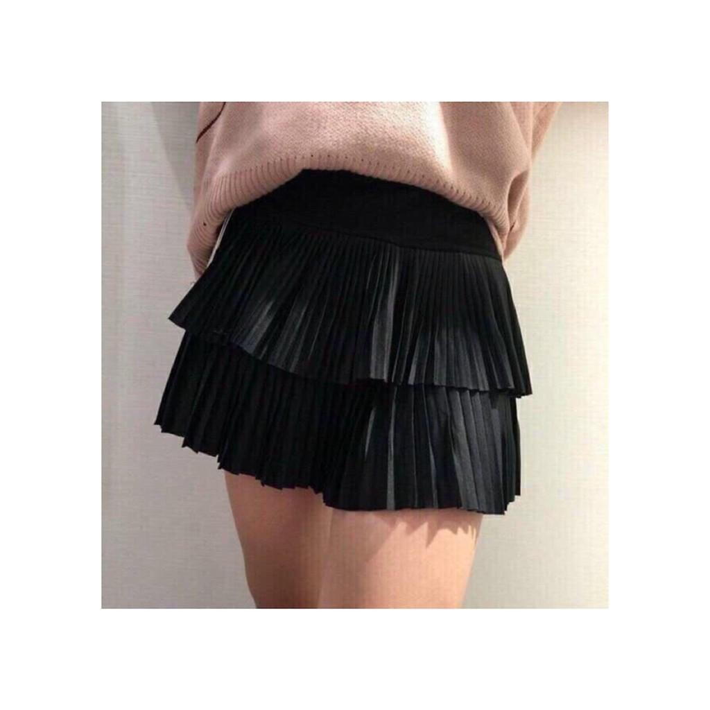 Chân váy 2 tầng xếp ly bèo_chân váy dập ly nhỏ