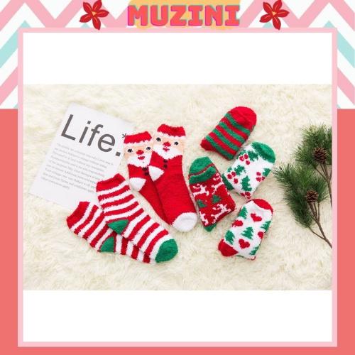 Tất giáng sinh Muzini vớ len lông cừu họa tiết Noel đáng yêu vui nhộn TN135