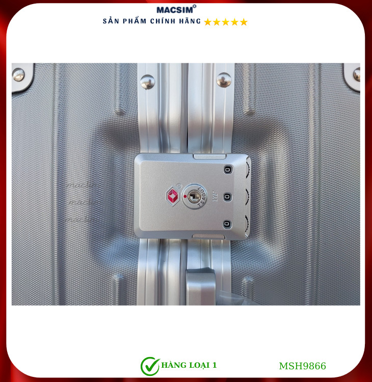Vali cao cấp Macsim Hanke MSH9866 20 inch  màu xám - Hàng loại 1