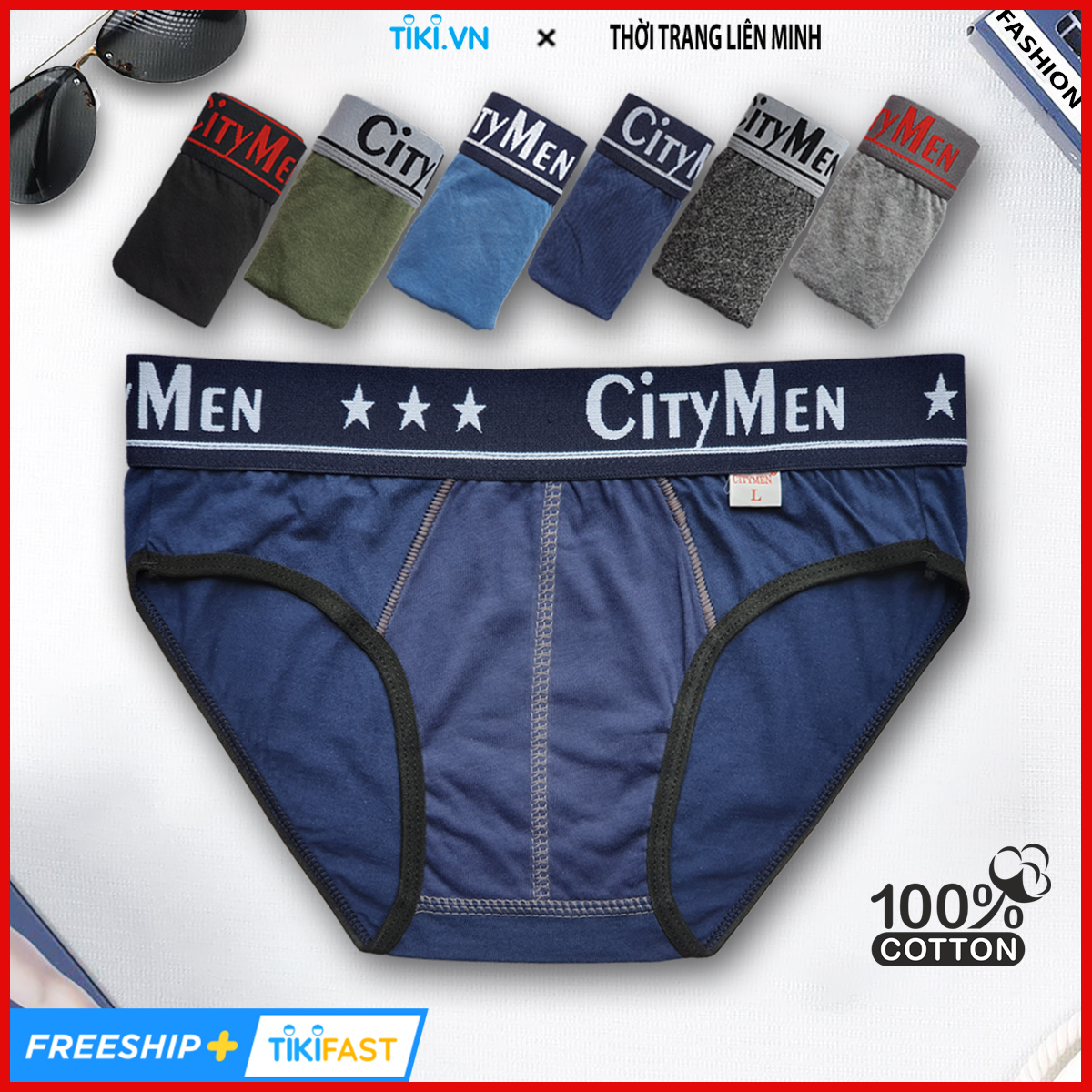 Quần Lót Nam tam giác vải cotton 2 chiều lưng CITYMEN, đồ lót - LMTK-CTM2C
