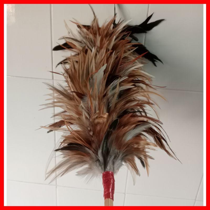 Chổi lông gà dài cao cấp dài 65cm lông dài mướt không rụng lông con, chổi lông quét bụi