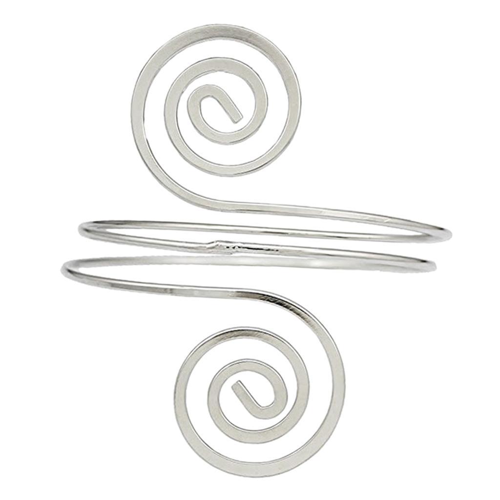 2X Women Upper Arm Band Armlet Multilayer Cuff Bangle Bracelet Jewelry Silver