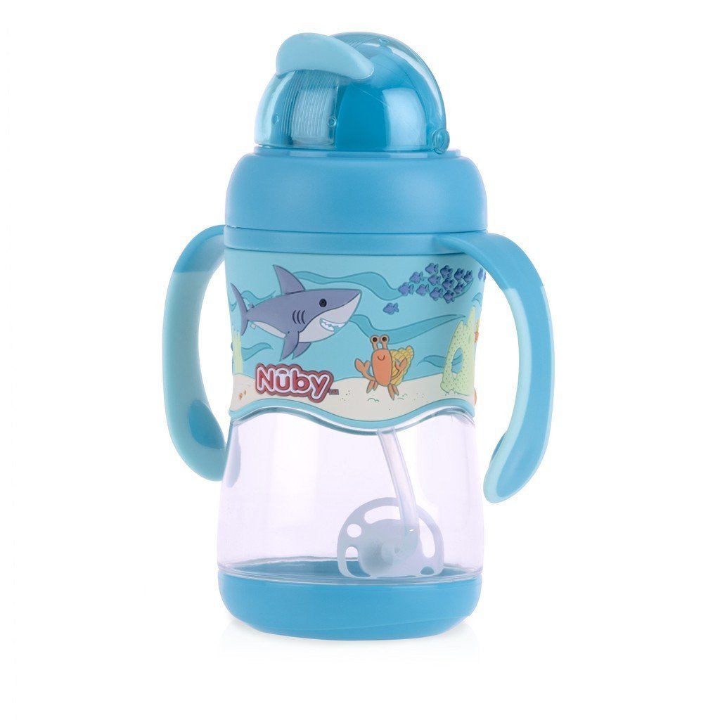 [ 10457-Nuby ] Bình uống nước có hai tay cầm + dây đeo, nhựa Tritan - 400ml