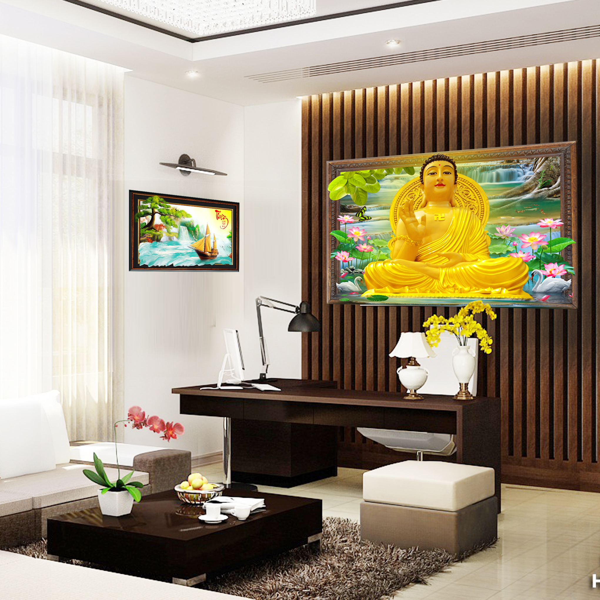 Tranh phật 3d dán tường