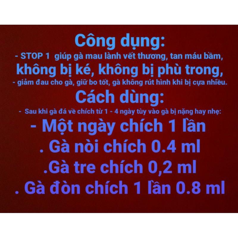 Stop 1. chích tan gà đá. lọ 10ml