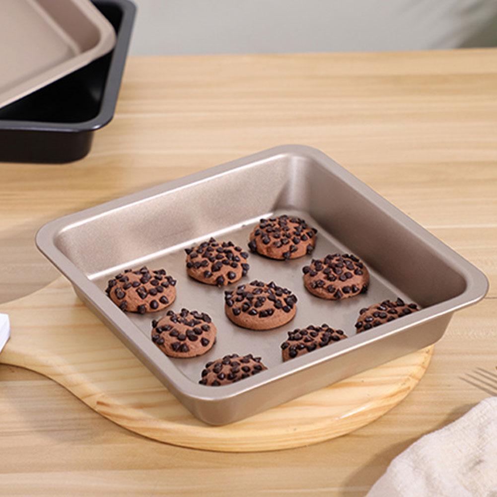 Không Dính 8 Inch Vuông Bánh Nướng Chảo Thép Carbon Khay Bánh Pizza Bánh Mì Bánh Khuôn Bánh Món Khay máy Nướng Dụng Cụ