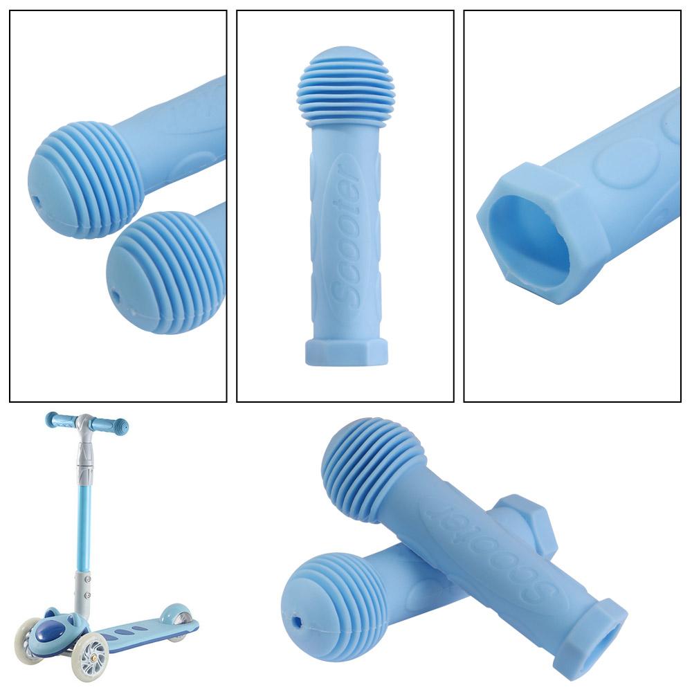 1 cặp tay cầm tay cầm cao su tay cầm tay cầm chống thấm nước có nắp xe đạp chống trượt cho trẻ em phụ kiện xe ba bánh xe tay. Color: Sky Blue