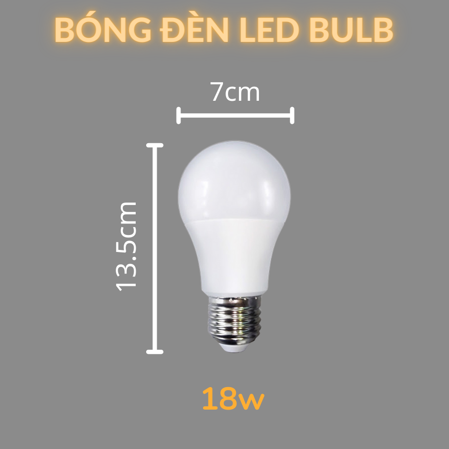 Combo Bóng Đèn Led Bulb HUTA 18w Đuôi E27, Tiết Kiệm Điện, Chống Nước, Ánh Sáng Trắng/Vàng, Trang Trí Quán Cà Phê, Nhà Hàng