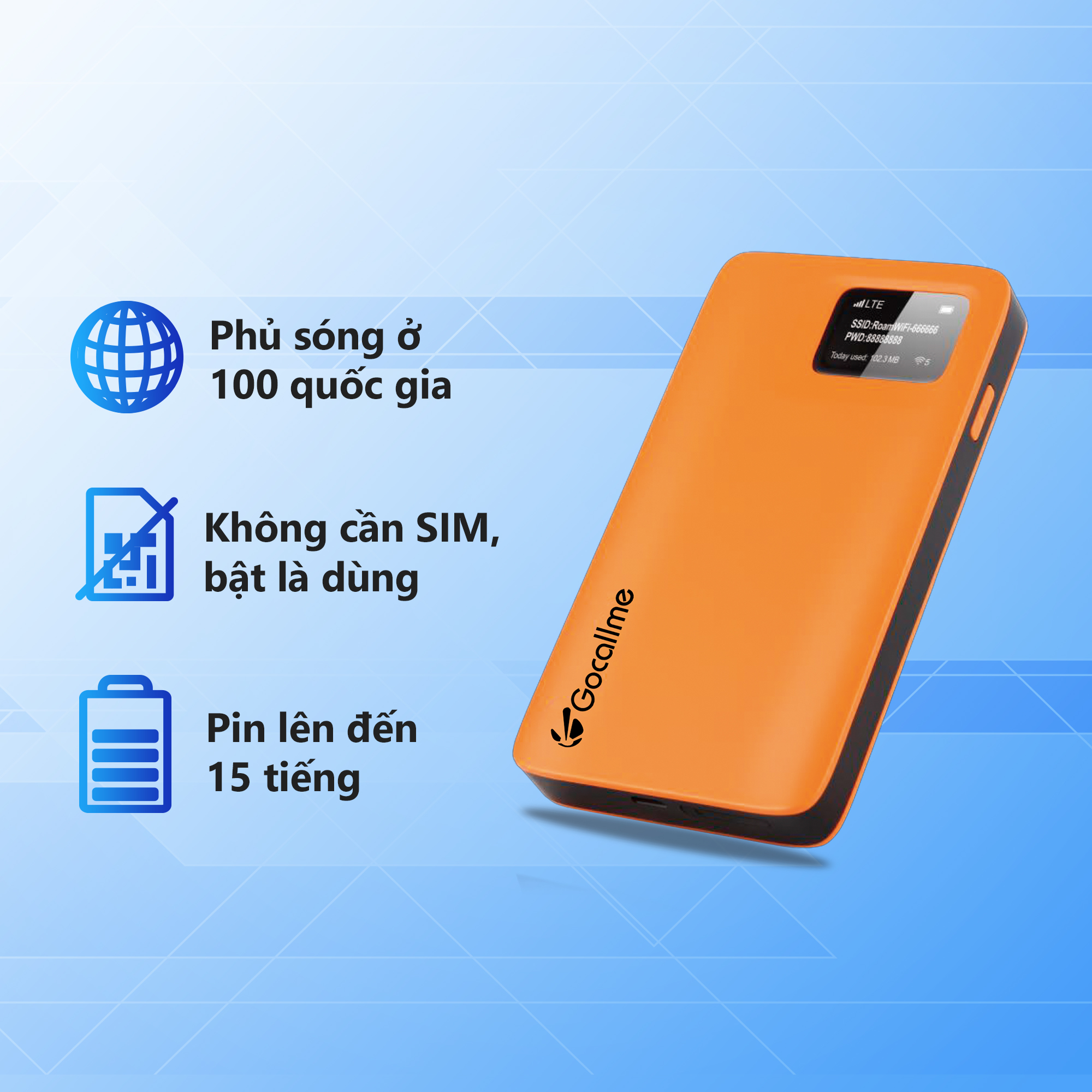 Bộ Phát Wifi Di Động 4G - Kích thước mini bỏ túi - Hàng nhập khẩu từ Nhật Bản