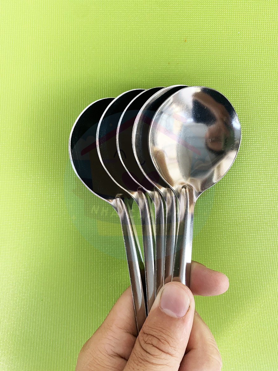 Muỗng các loại Inox chất lượng (Muỗng bầu, muỗng soup và muỗng cà phê) chất liệu 100% Inox bóng loáng kích thước 16x4cm