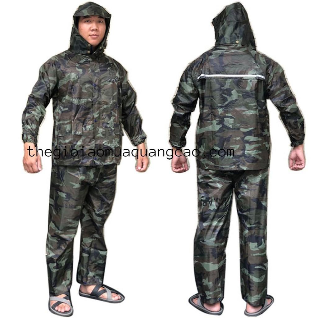 Áo Mưa Bộ Vải Dù Cao Cấp Màu Rằn Ri 2XL