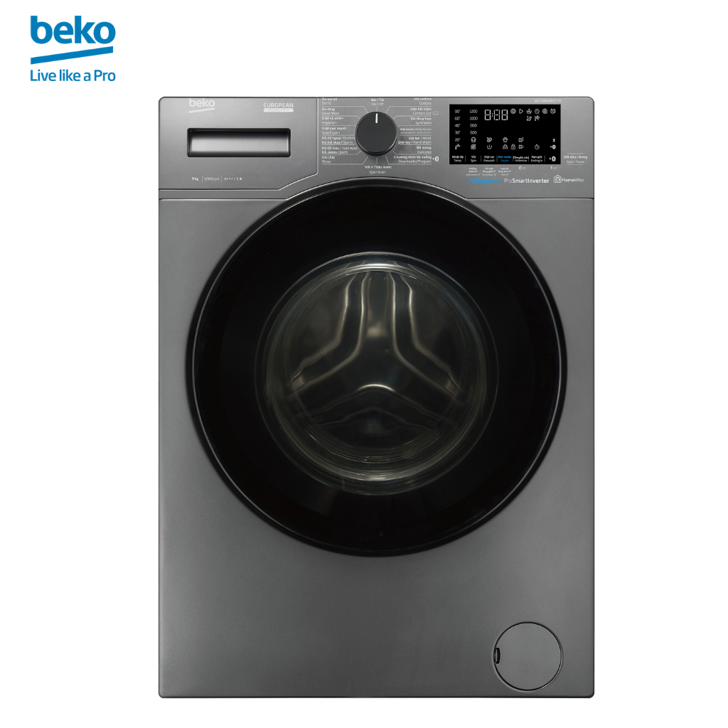 Máy Giặt Cửa Trước BEKO 9kg, Giặt Hơi Nước Steamcure, Cảm Biến Thông Minh Optisense - WCV9648XSTM - Hàng Chính Hãng