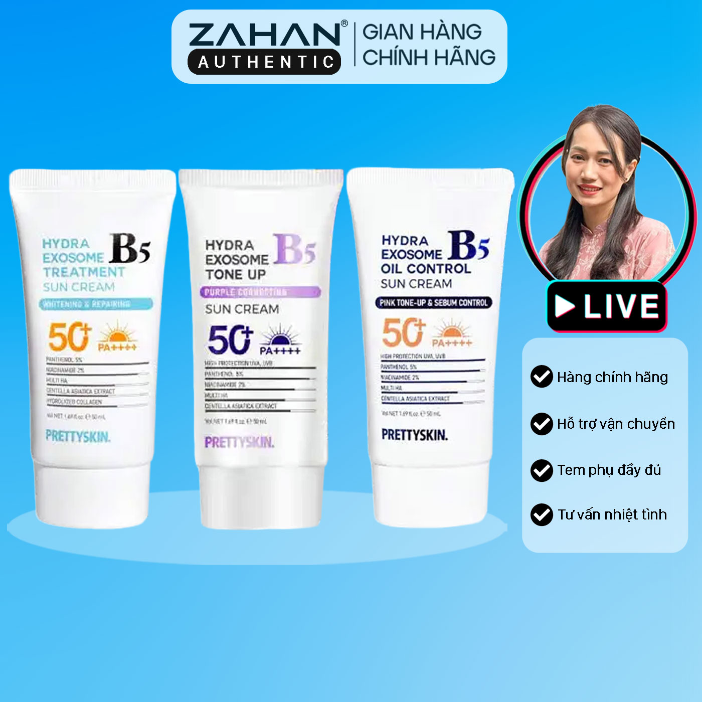 [Bản 2025] Kem chống nắng B5 Cica Exosome Prettyskin