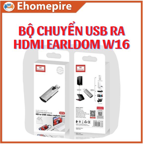 Bộ chuyển USB ra HDMI Earldom W16 - Hàng chính hãng