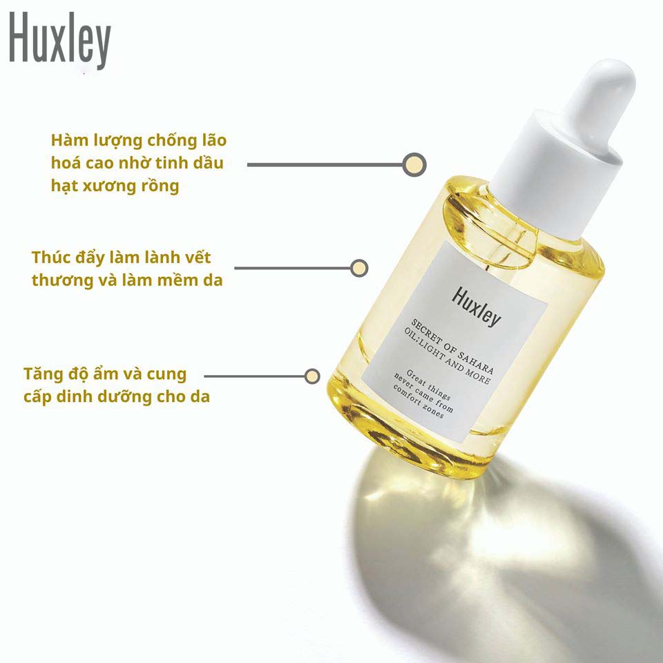 Tinh Chất Dưỡng Ẩm, Làm Sáng, Chống Lão Hóa Huxley Oil; Light And More 30ml