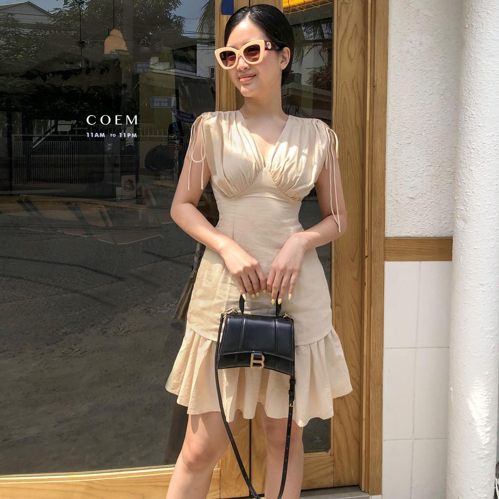 Đầm Ngắn Thiết Kế Ngực Cách Điệu Chất Linen CO EM Thiết Kế Cao Cấp Phù Hợp Đi Làm, Dự Tiệc, Đi Chơi Hoặc Hẹn Hò