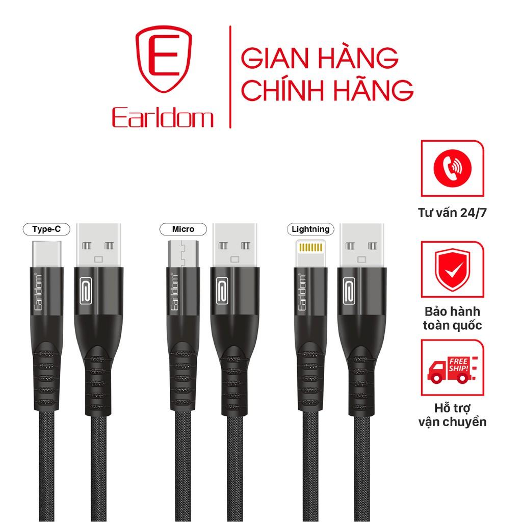 Cáp sạc nhanh 3A dây dù hai màu EARLDOM EC-077 - Hàng chính hãng