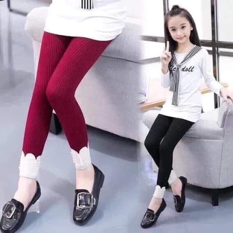 Quần len đính đá cho bé