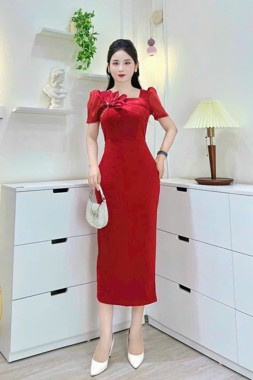 Đầm Body Dự Tiệc Đính Hoa Cao Cấp