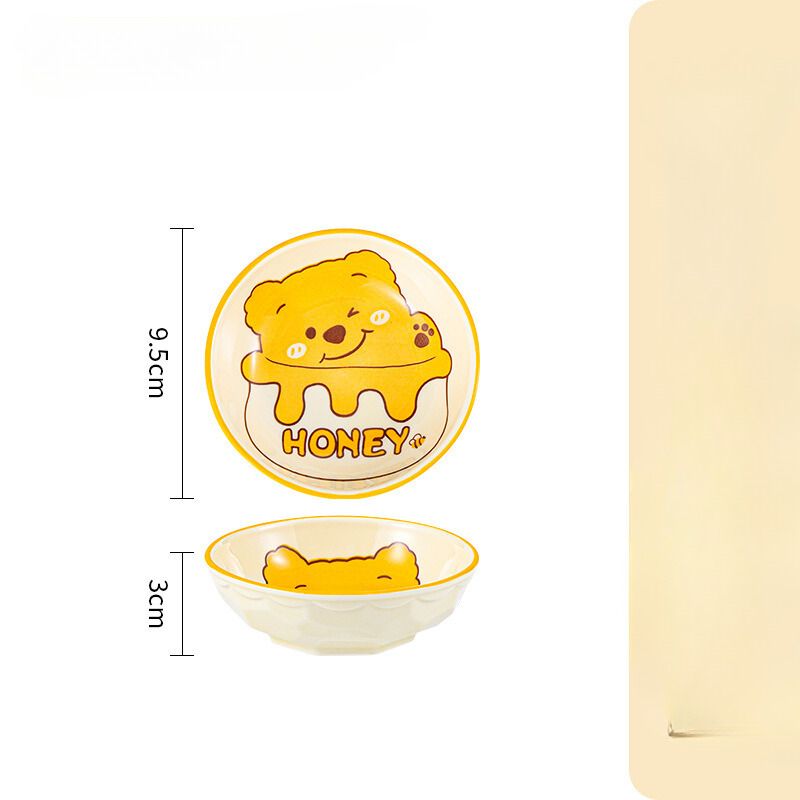 Hình ảnh Bán lẻ Bộ Bát Đĩa Thương Hiệu Gosu họa tiết Gấu vàng Honey đáng yêu, chất men sáng bóng
