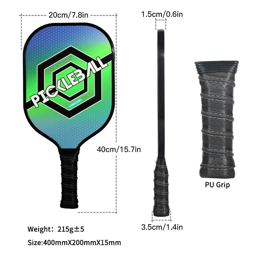 Set 1 Vợt Và 2 Bóng Đánh Pickleball Bằng Sợi Carbon Siêu Nhẹ Leijiaer