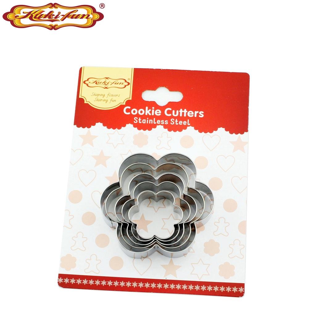 Khuôn RING Mousse Nhấn Cookies Cutter Hình Hoa Dụng Cụ Làm Bánh Quy - CBQUYHOA5P