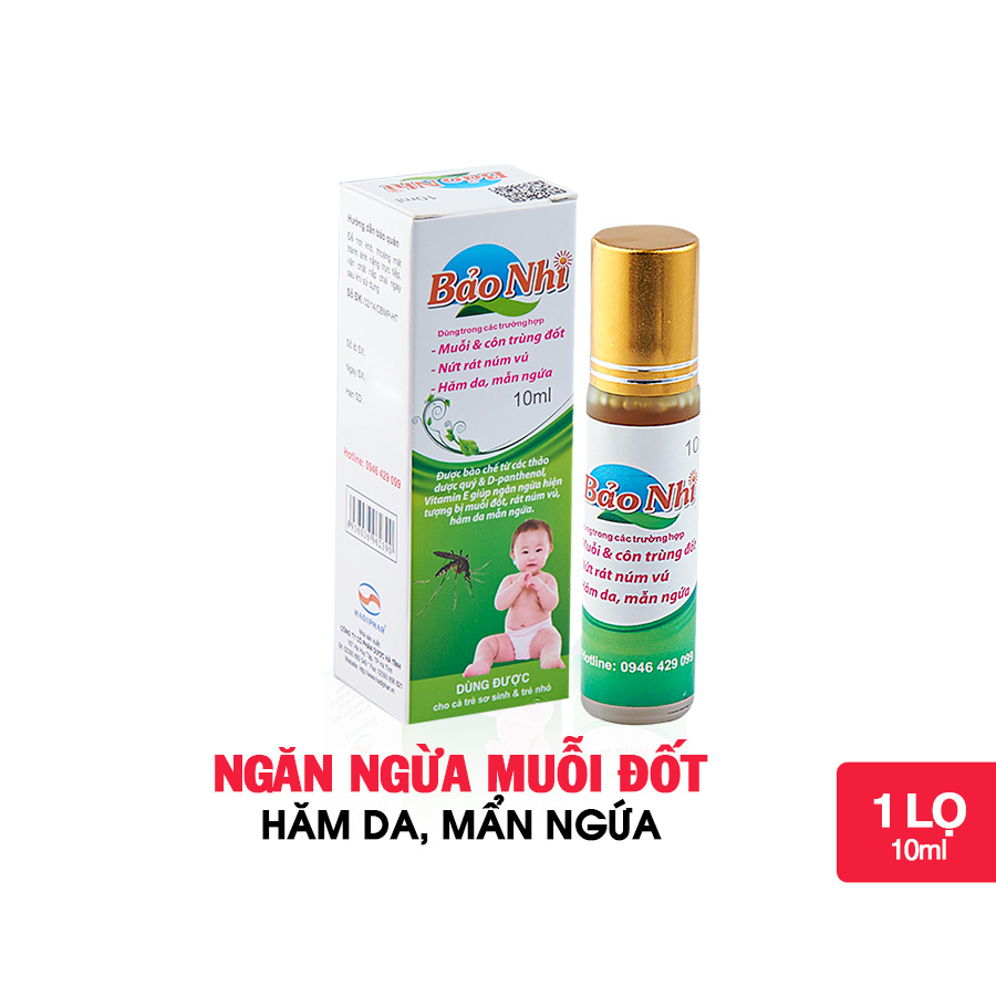 Dung dịch Bảo Nhi Hadiphar chống hăm, côn trùng đốt, chống nứt, rát núm vú (10ml)