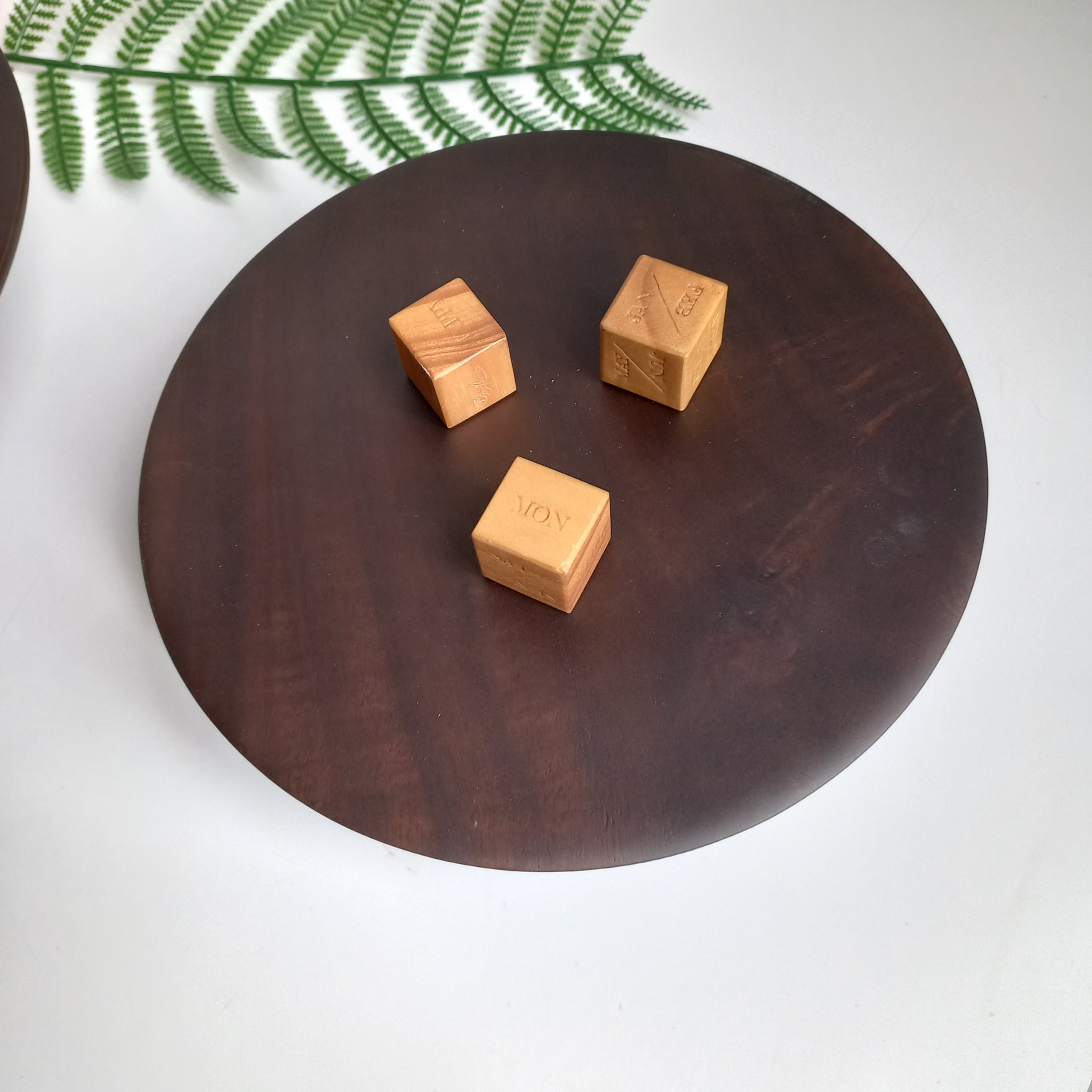 Đĩa Cao Gỗ Keo Màu Óc Chó Đựng Bánh Gato, Bánh Ngọt, Hoa Quả, Cake Stand, Mâm Bồng