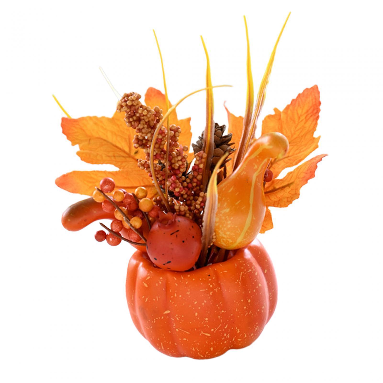 Artificial Pumpkin Flower Autumn Floral Arrangement Fall Pumpkin Centerpiece