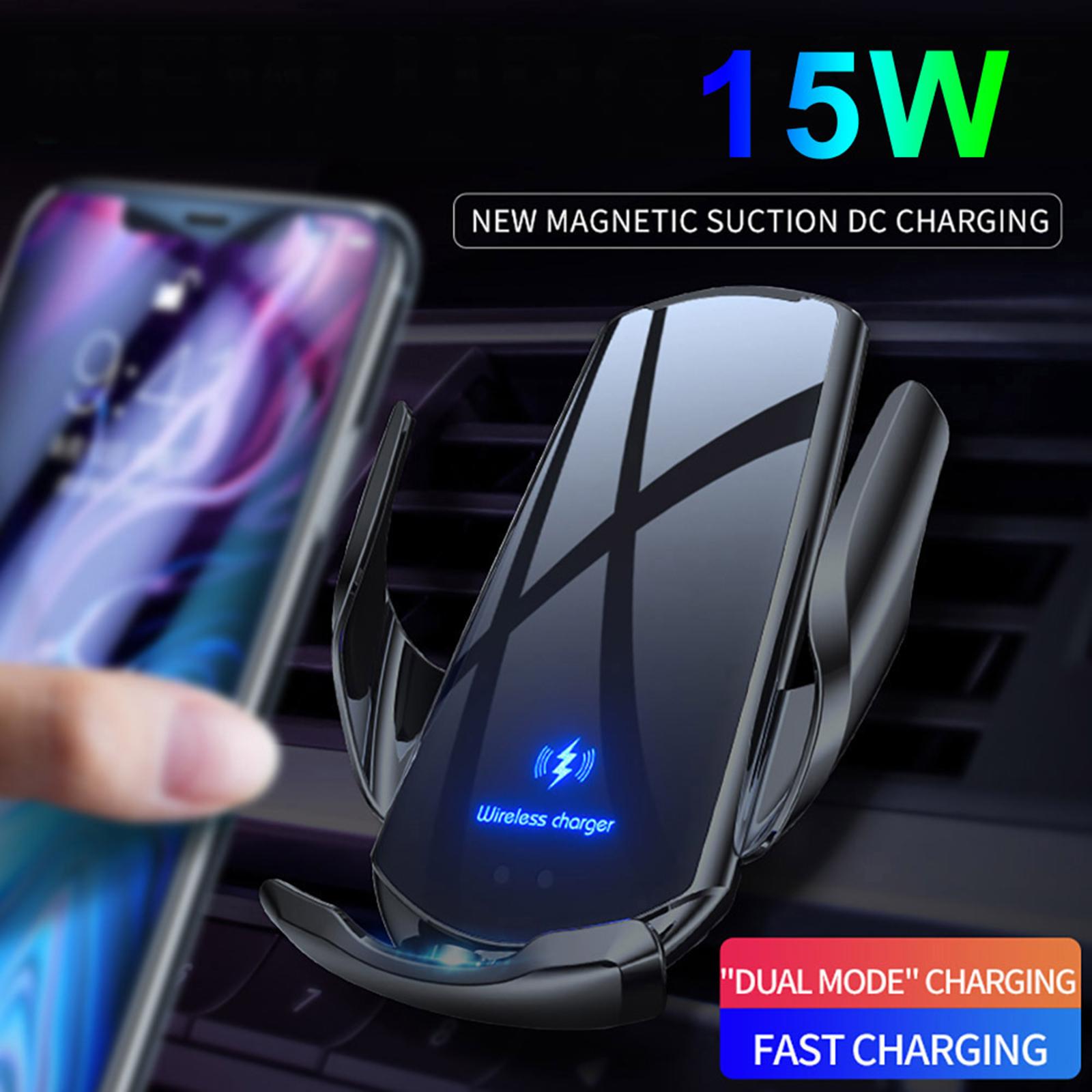Wireless Car Charger,15W Qi Fast Charging Auto-Clamping Car Mount,Windshield Dash Air Vent Phone Holder Compatible with 11/11 Pro Max/Xs MAX