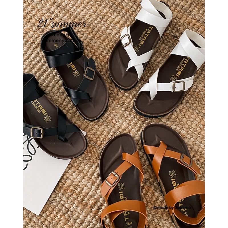 Giày sandal xỏ ngón đế trấu siêu xinh