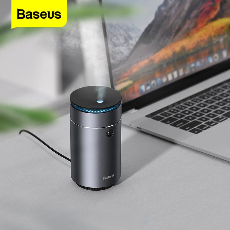 Máy phun sương tạo ẩm, xông tinh dầu mini dùng cho xe hơi Baseus Time Aromatherapy Humidifier (75ml , Alloy Air Humidifier Aroma for Car) - Hàng chính hãng