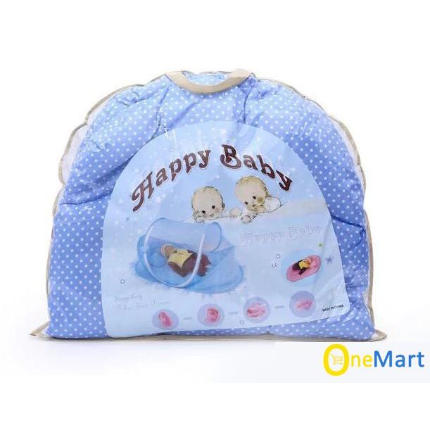 Màn chụp Happy baby di động chống muỗi cho trẻ sơ sinh, Màn kèm đệm và gối nằm