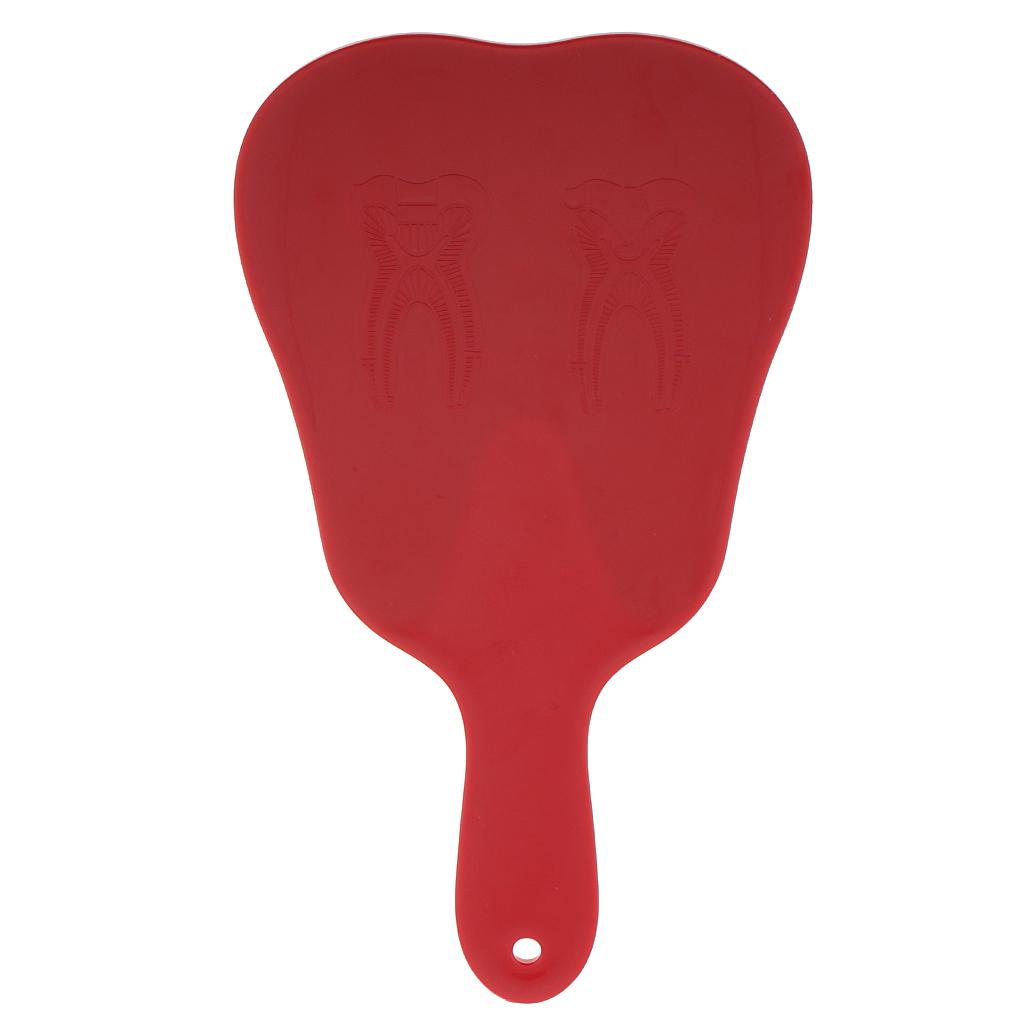 Cute Tooth Shaped Hand Held Plastic Makeup Mirror Oral Clinic Gift Red White Yellow Green