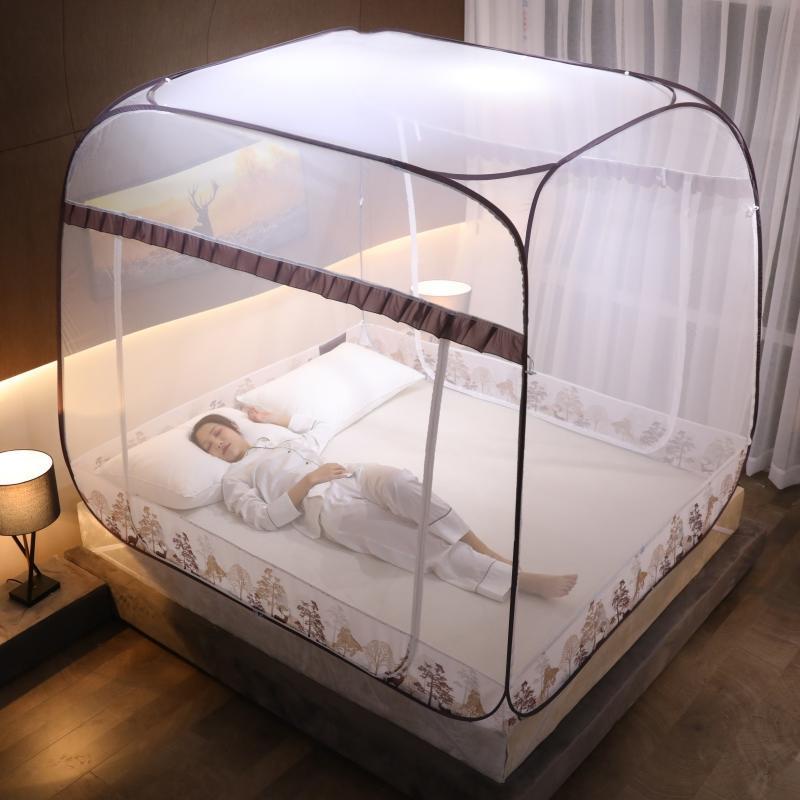 Màn chụp tự bung đỉnh vuông - Mẫu mùng chụp tự bung người lớn chống muỗi gấp gọn tiện dụng
