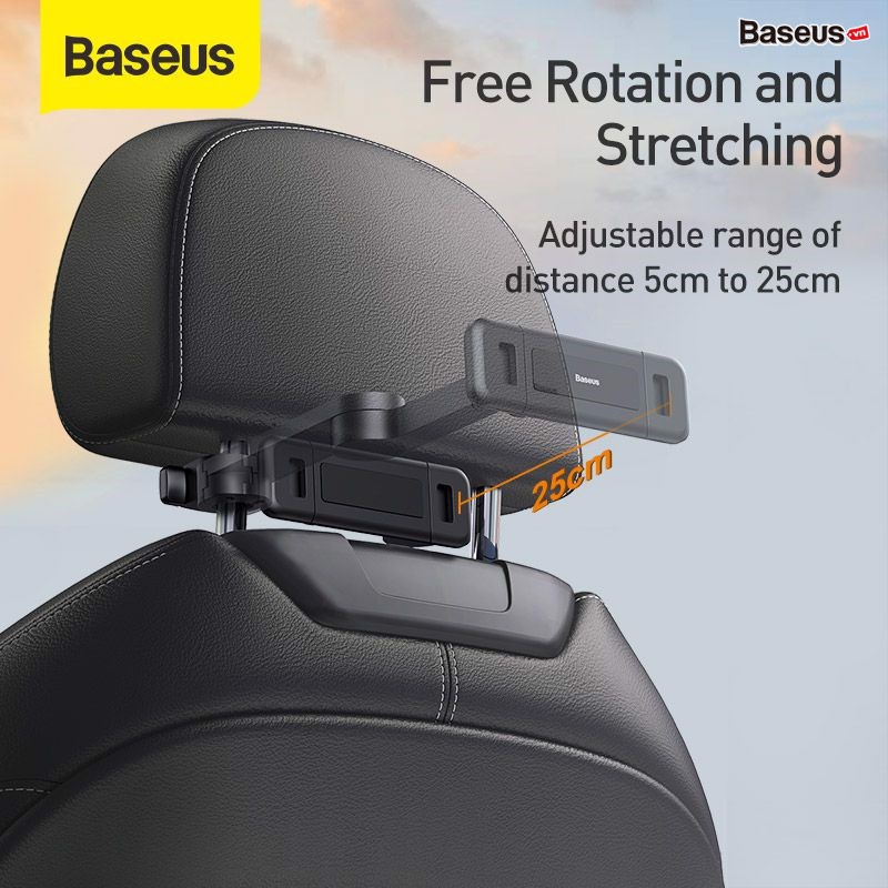 Giá treo xếp gọn dùng gắn lưng ghế trên xe hơi Baseus Fun Journey Backseat Lazy Bracket (dùng cho Smartphone/ Tablet/ iPad 4.7 - 12.3 inches )