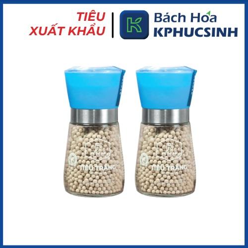 Combo 2 hũ tiêu đen và tiêu trắng K-Pepper nắp cối xay tiêu (90g/hũ)