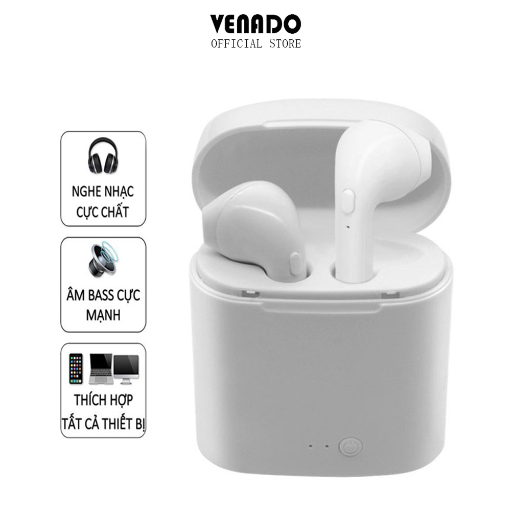 Tai nghe bluetooth không dây TWS i7s ngon bổ rẻ nghe 2 tai hàng nhập khẩu Venado