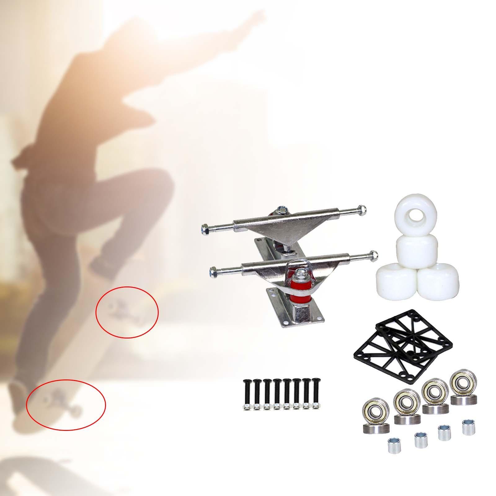 Skateboard Trucks Wheels Combo Set Bearing Spacers 5 inch Skateboard Bracket
