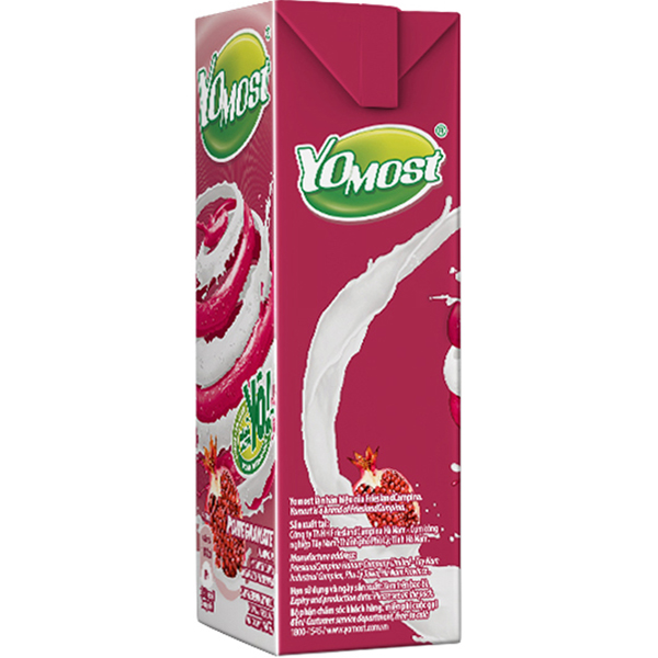 Thùng 48 Hộp Sữa Chua Lên Men Tự Nhiên Yomost Trái Lựu (170ml/Hộp)