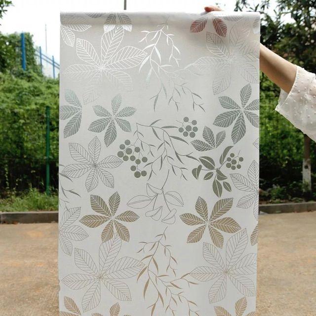 5m decal kính khổ 60cm. Mẫu lá trắng.