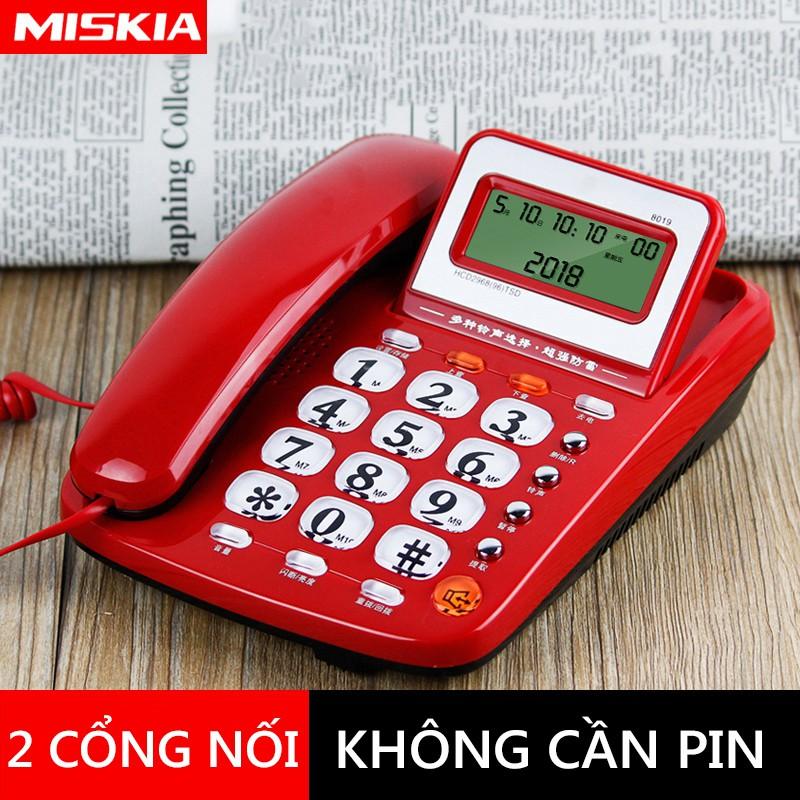 H25R/H25W Điện thoại cố định điện thoại bàn màu trắng và đỏ, 2 cổng nối POS và máy Fax vinhthuan.shop