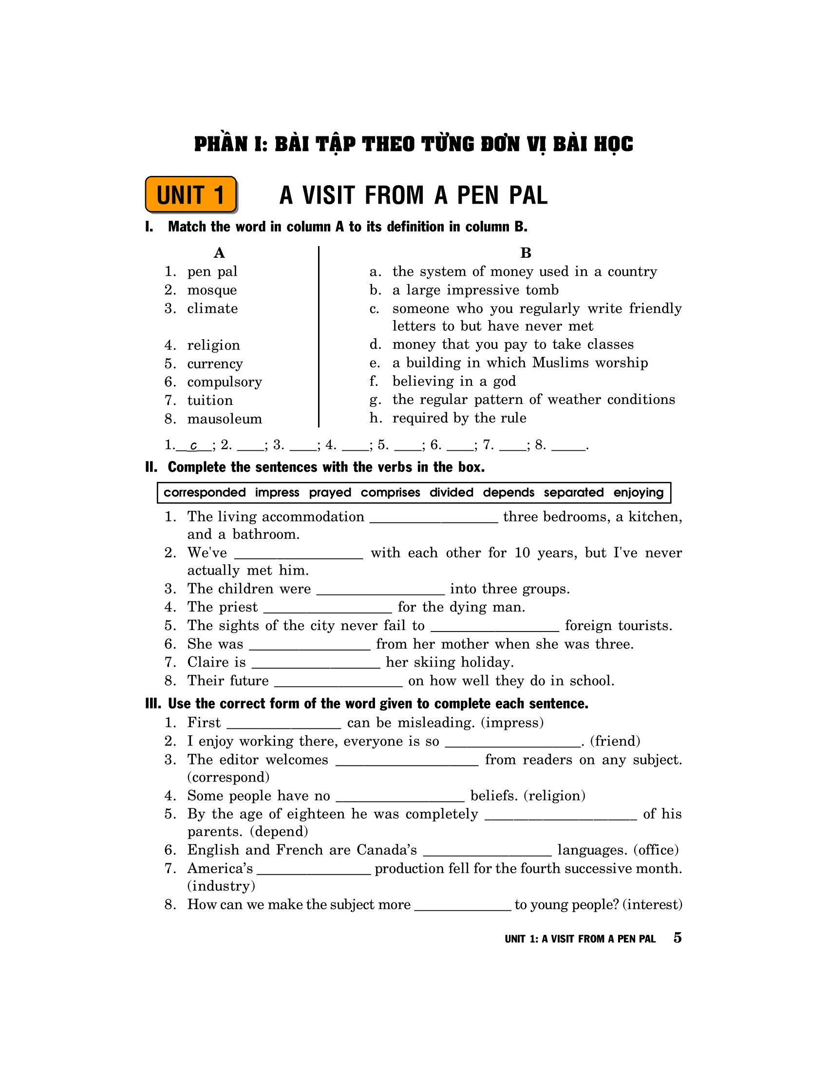 Sách Bài Tập Tiếng Anh 9 - Không Đáp Án (Tái Bản 2020)